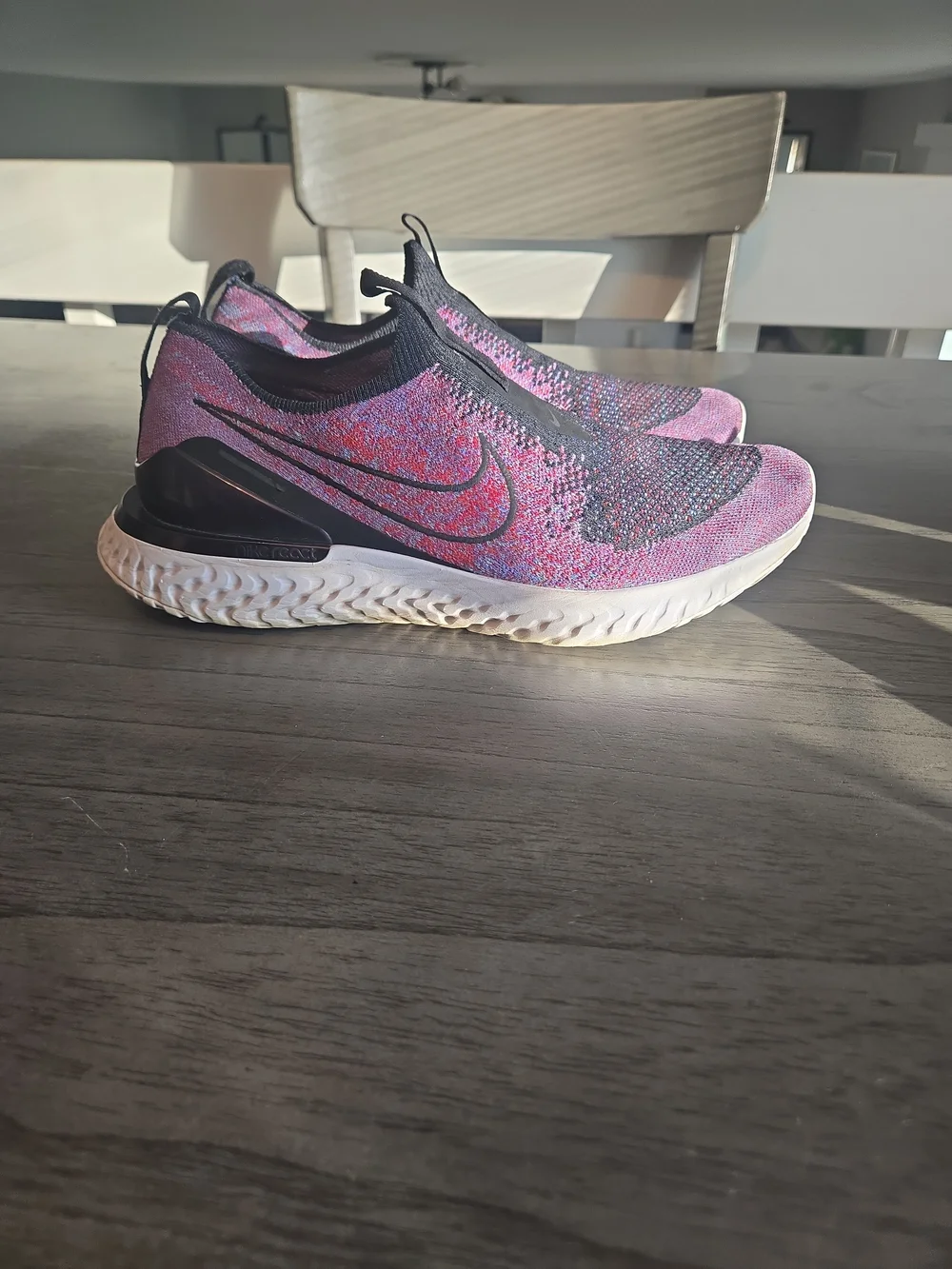 Nike Epic React Flyknit Slip-On Running Shoes - Purple/Black